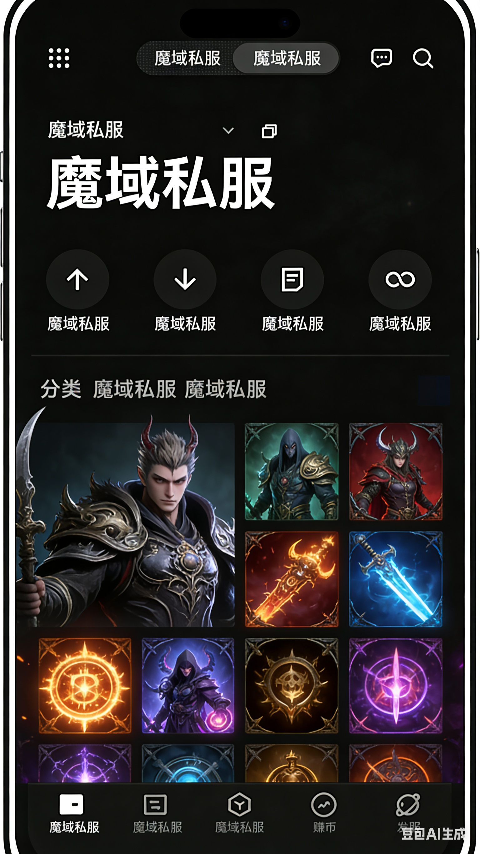魔域长久公益服移动端游戏界面